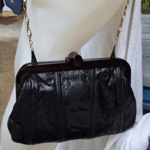 Vintage‎ Lucite closure snakeskin bag